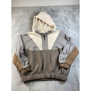 BKE Sweatshirt Women's Med Long Sleeve Pullover Hoodie Quarter Zip Color Block